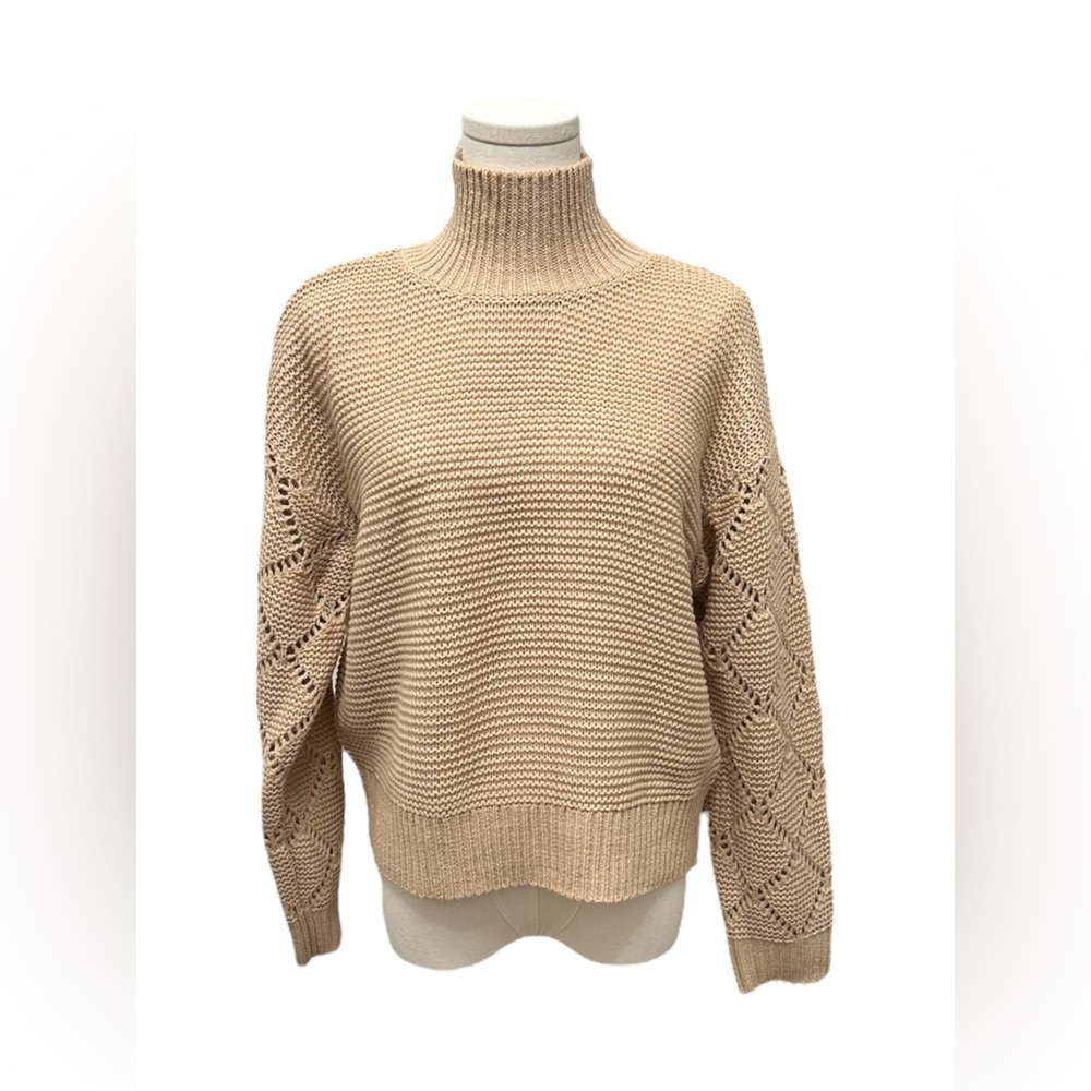 525 AMERICA Revolve Sweater Talia Mockneck Midweight Oat Women Size XS NWT - Picture 6 of 13